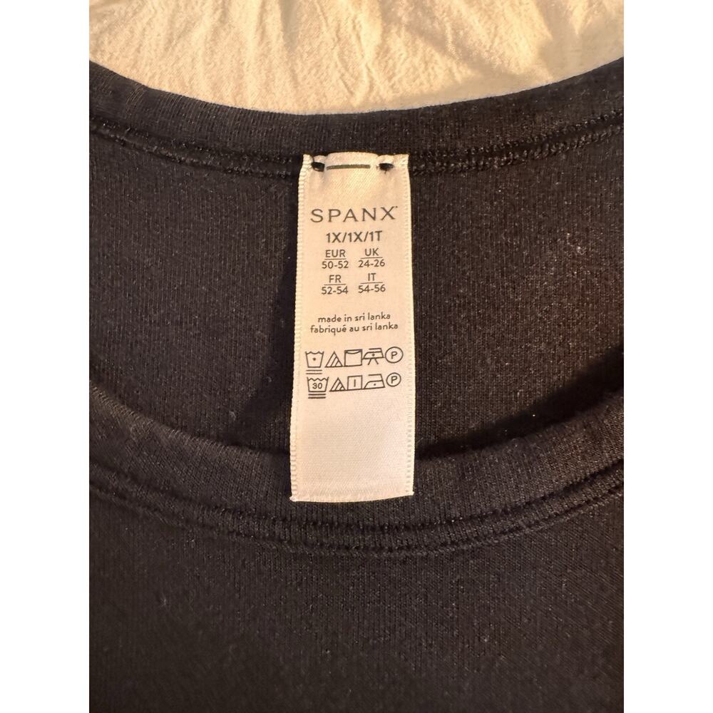 SPANX Black Classic Long Sleeve Crew Tee T Shirt & Tan Sleeveless Lot Size 1X - Picture 7 of 9